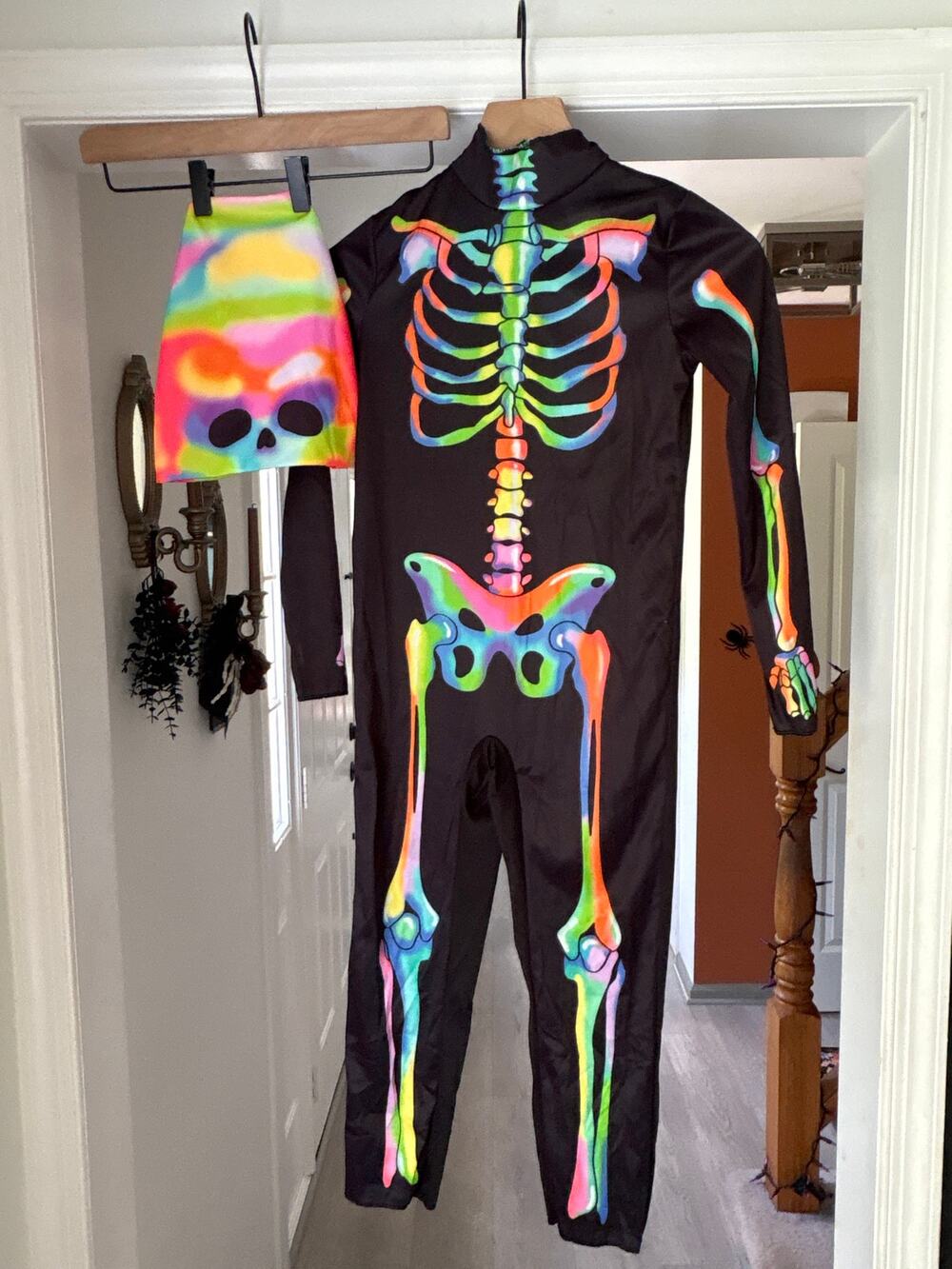 Hyde & Eek Kids Color Melt Skeleton Halloween Costume Small Blacklight Glow